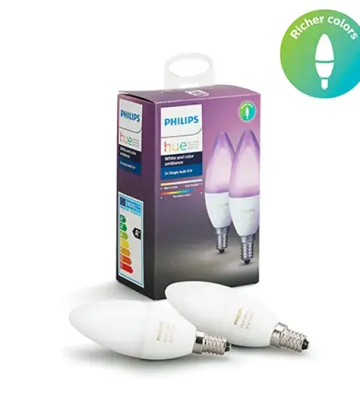 Philips 2 x E14 bulb White and colored light Dual pack E14 Philips 2 x E14 bulb White and colored light Dual pack E14